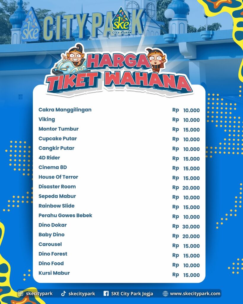 Daftar Harga Tiket Wahana Sindu Kusuma Edupark