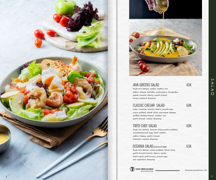 Menu Makanan dan Minuman di Candi Tirto Raharjo Resto